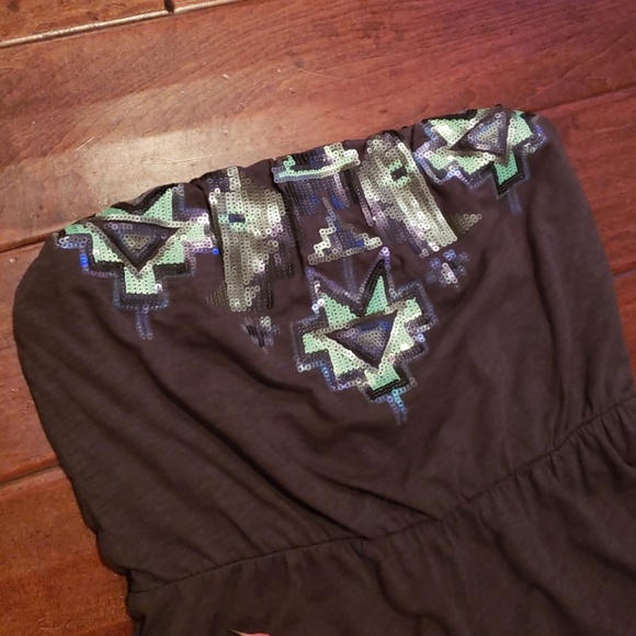 Express gray and sequin strapless dress - Picture 4 of 5